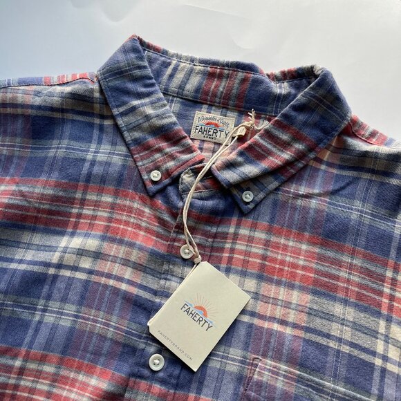 Faherty The All Time Shirt Men's Autumn Plaid Brushed Flannel Size XXL NWT $158 - Picture 5 of 8